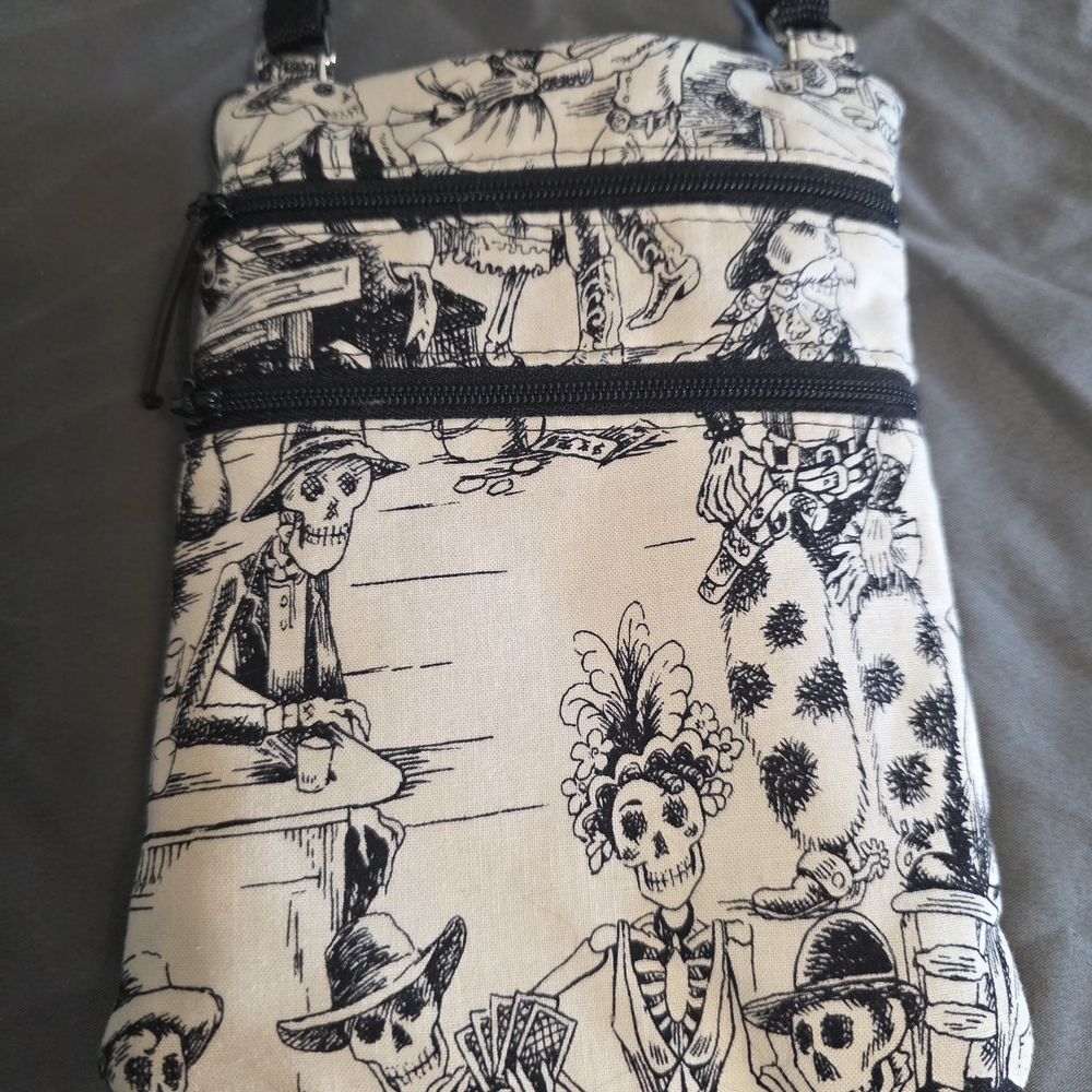 Skeleton Print Crossbody Bag